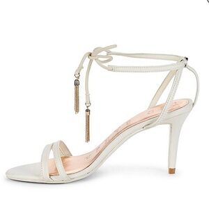 Ted Baker London Bride Wedding Tassel Tie Strappy Leather Sandal Heel White​​​​